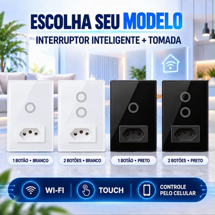 Kit Tomada Inteligente Wi‑Fi Touch
