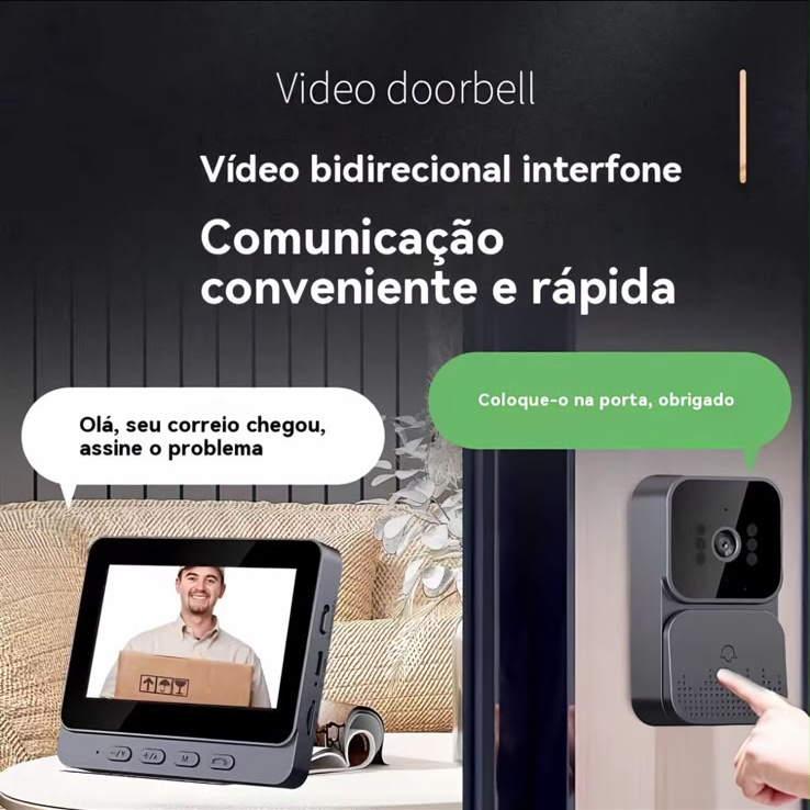 Vídeo Porteiro Sem Fio 2.4G